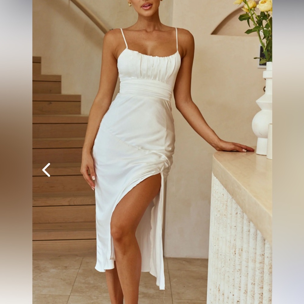 Leslie White Midi Dress